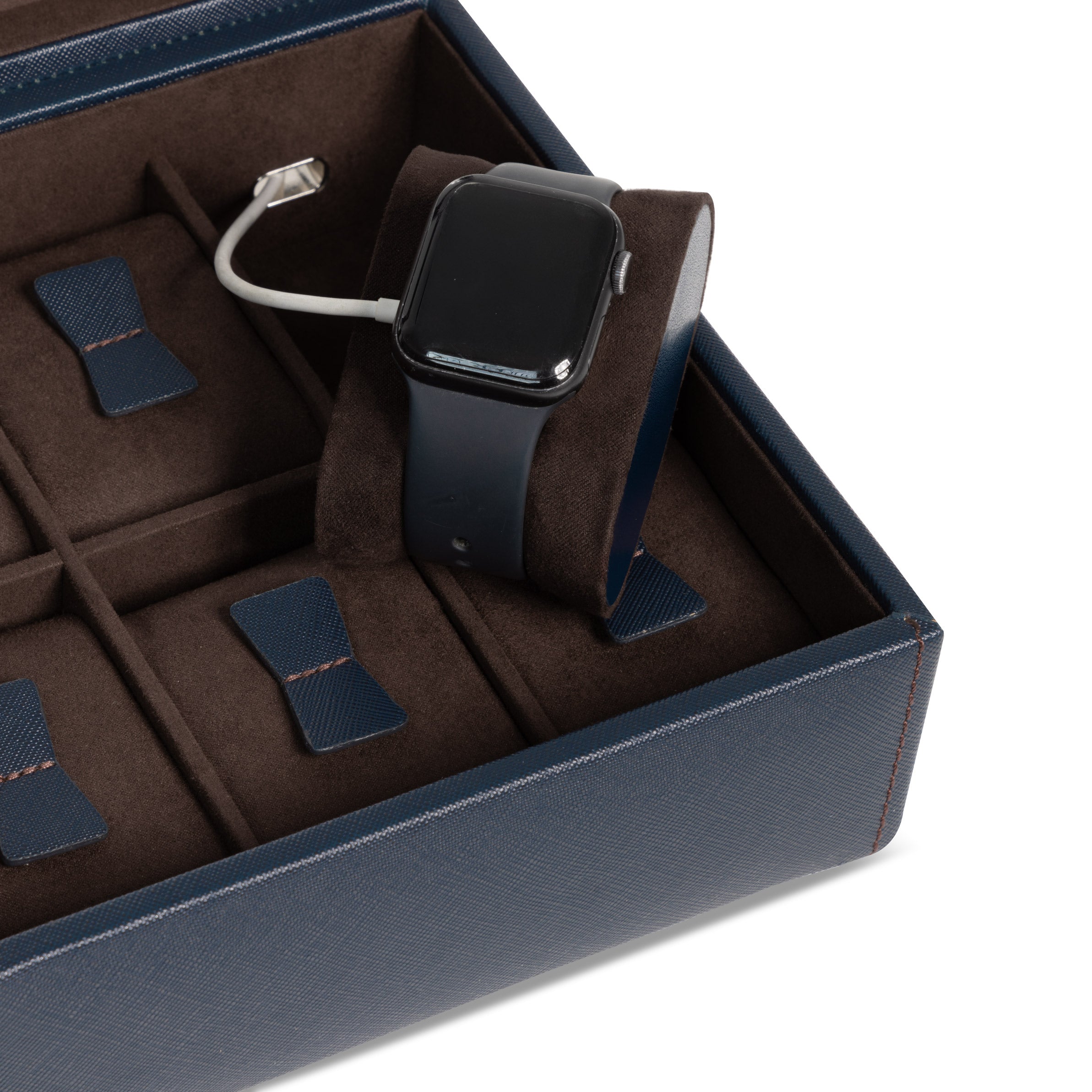 Friedrich 23 Bond Cross Grain Uhrenbox 6 Uhren Dunkelblau