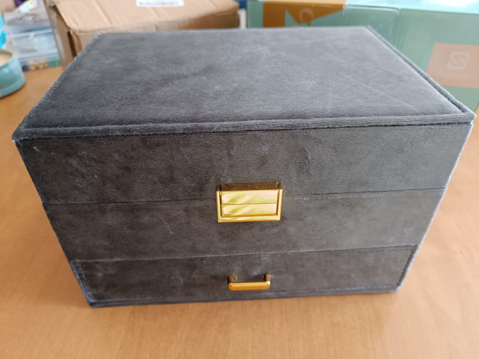 Dajasan Large Jewelry Box Schmuckkästchen Champagner 3 Ebenen