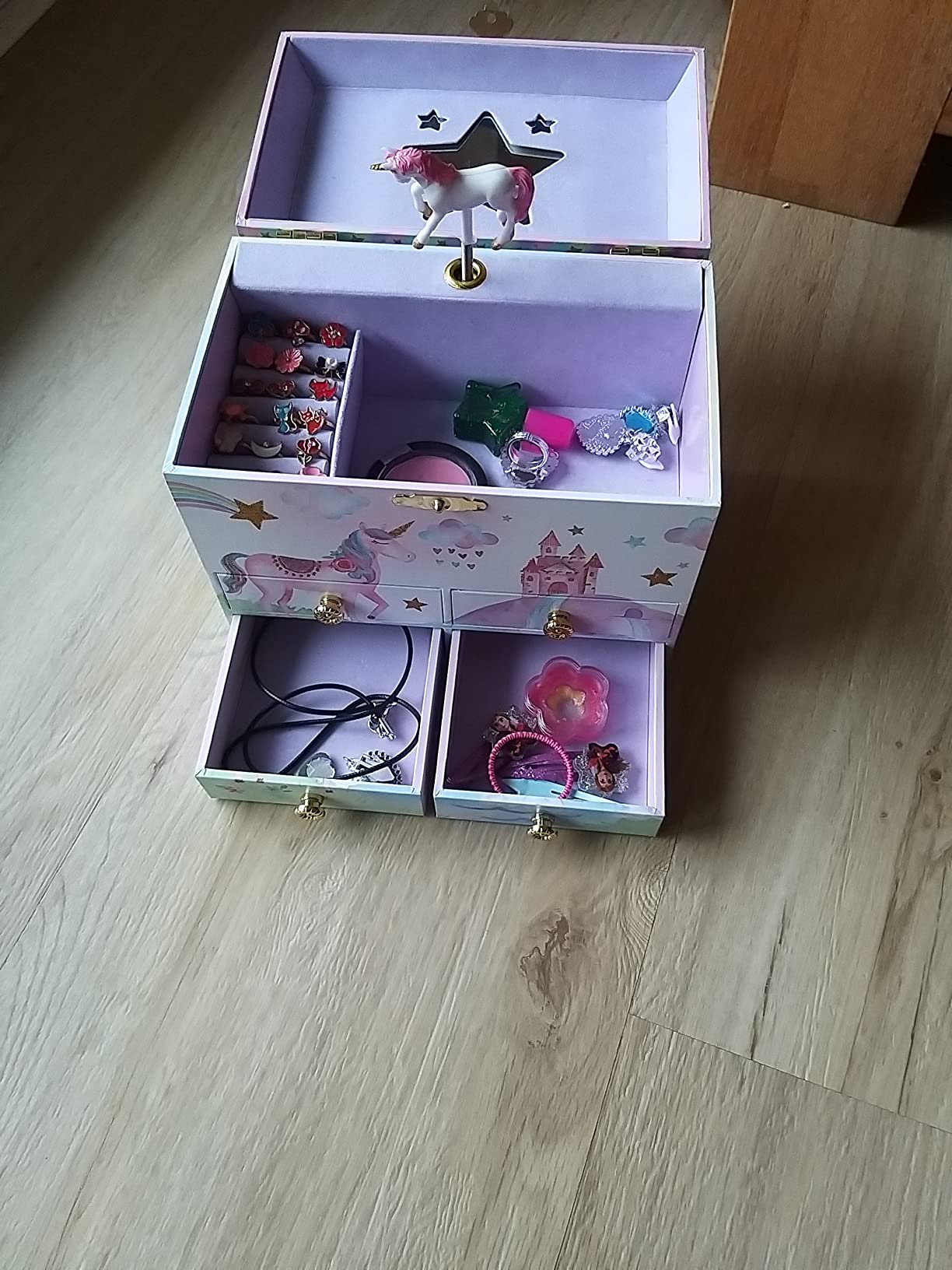 Jewelkeeper Unicorn Schmuckkästchen Glitzer Regenbogeneinhorn Spieluhr