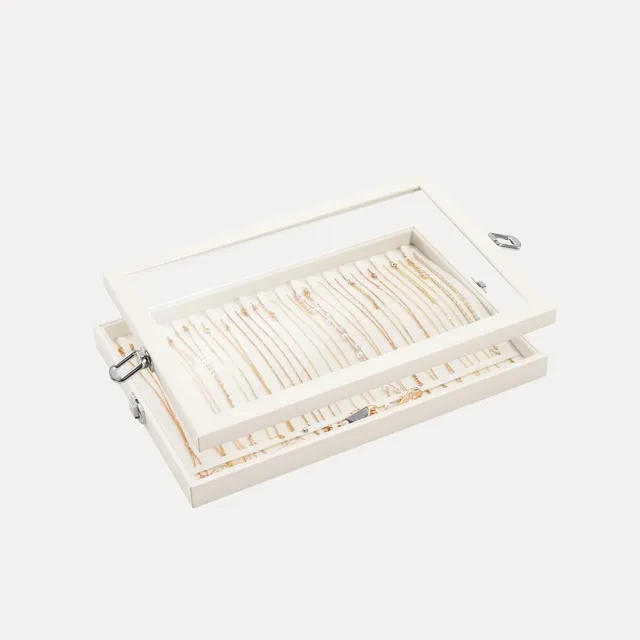 Lolalet Jewelry Box Schmucktablett 18 Haken Samt 35x25cm