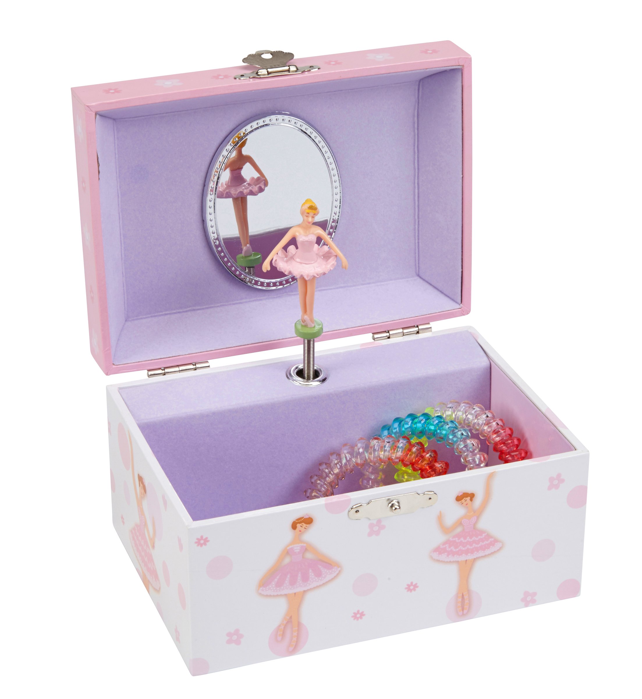 Jewelkeeper Ballerina Schmuckkästchen rosa-weiß mit Musik