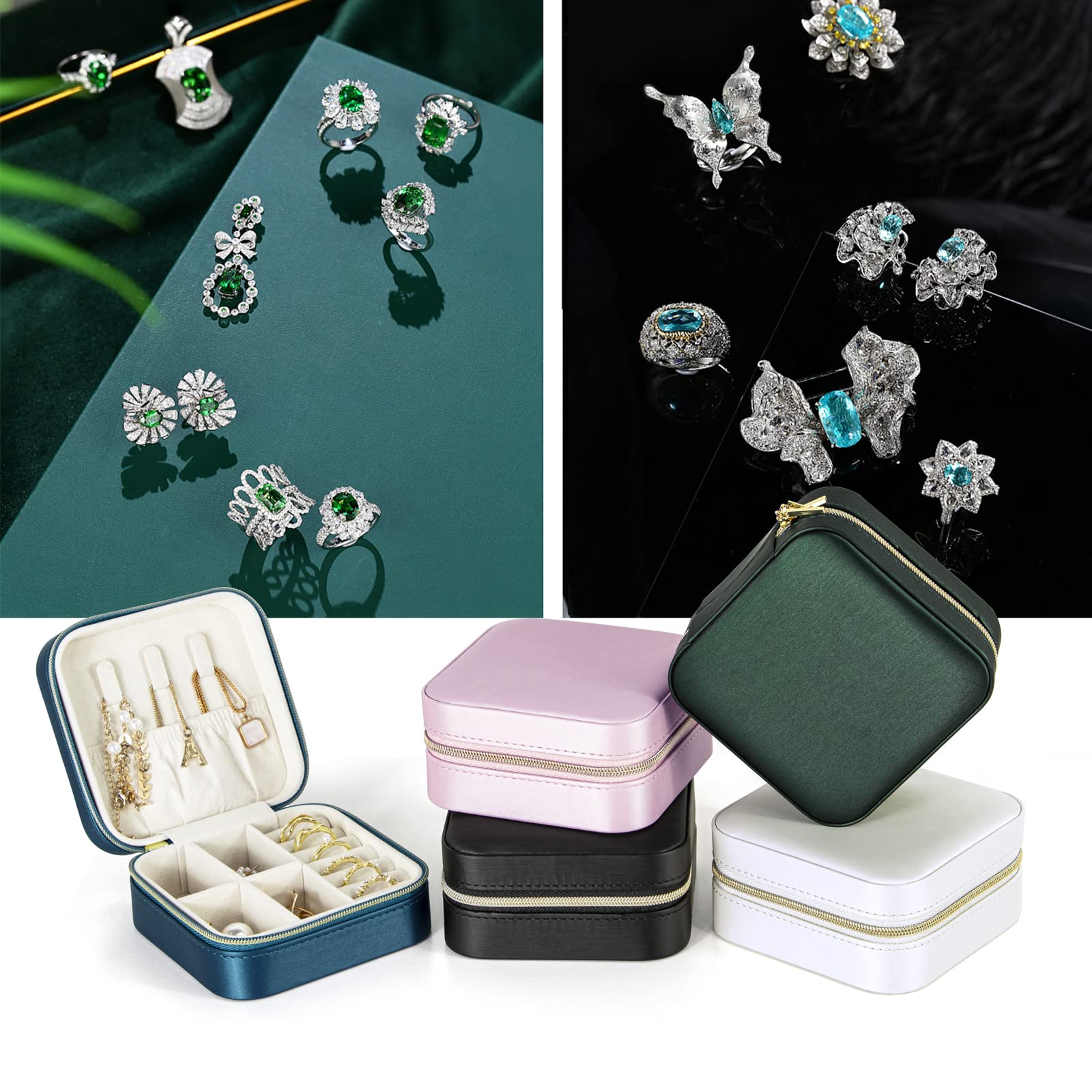 KAMIER Mini Jewelry Boxes Schmuckkästchen Leder Reise 10cm