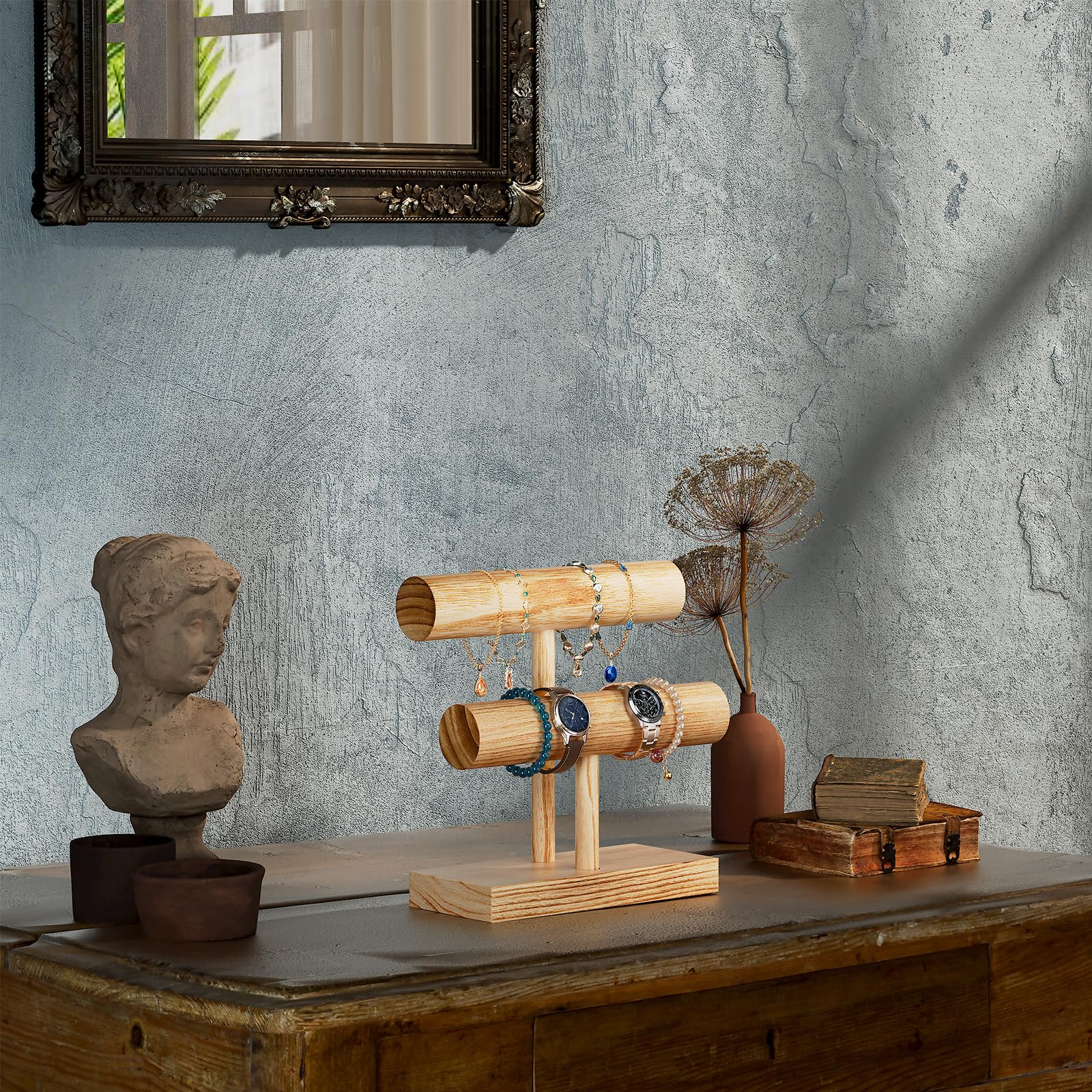 Lolalet Jewelry Stand Schmuckständer Holz Natur 3-stufig