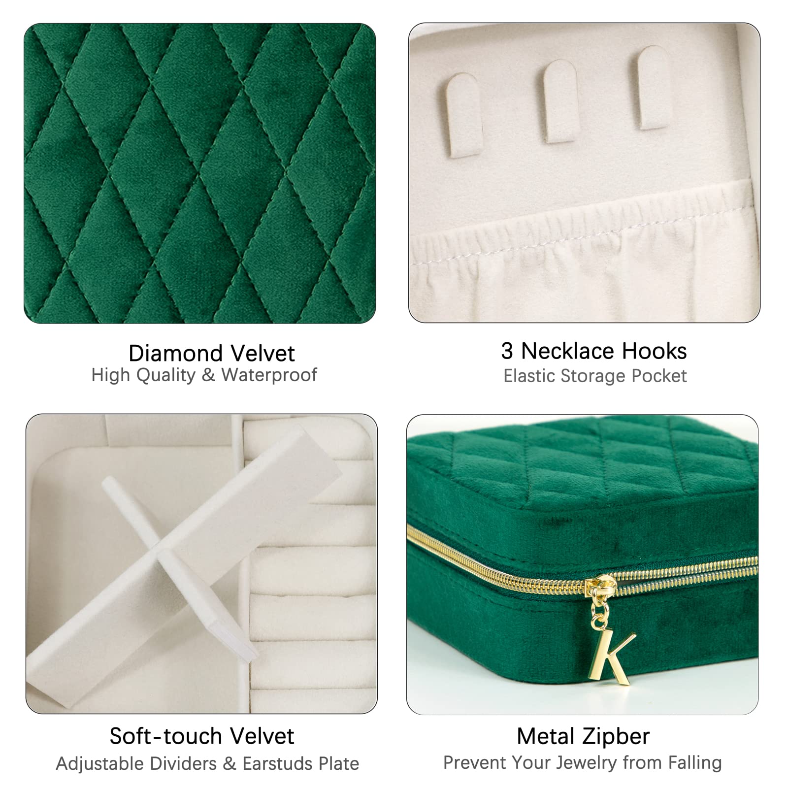 KAMIER Mini Jewelry Boxes Schmuckkästchen Samt Reise 10 cm