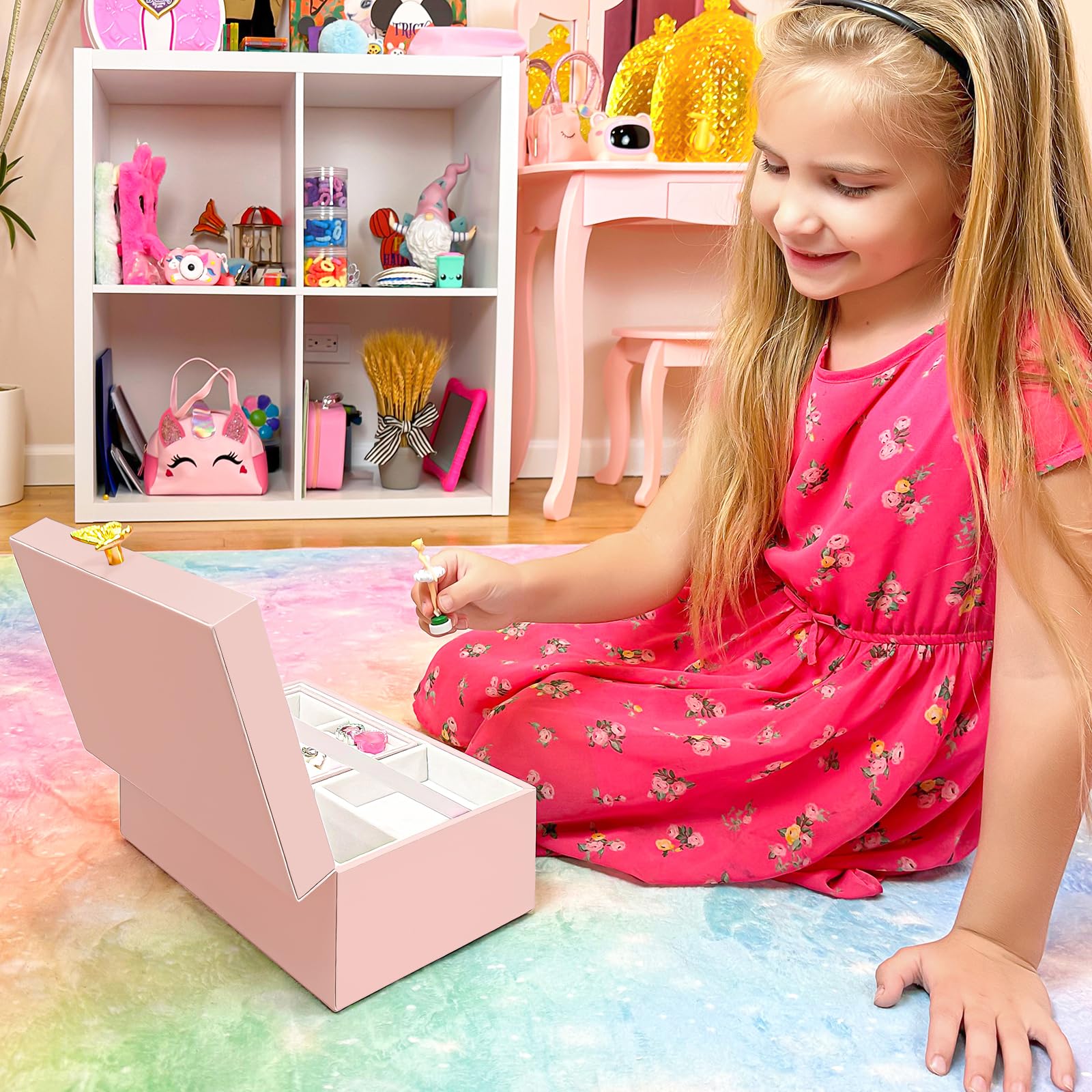 Lolalet Jewelry Box Spieluhr Ballerina Schmuckkästchen Rosa