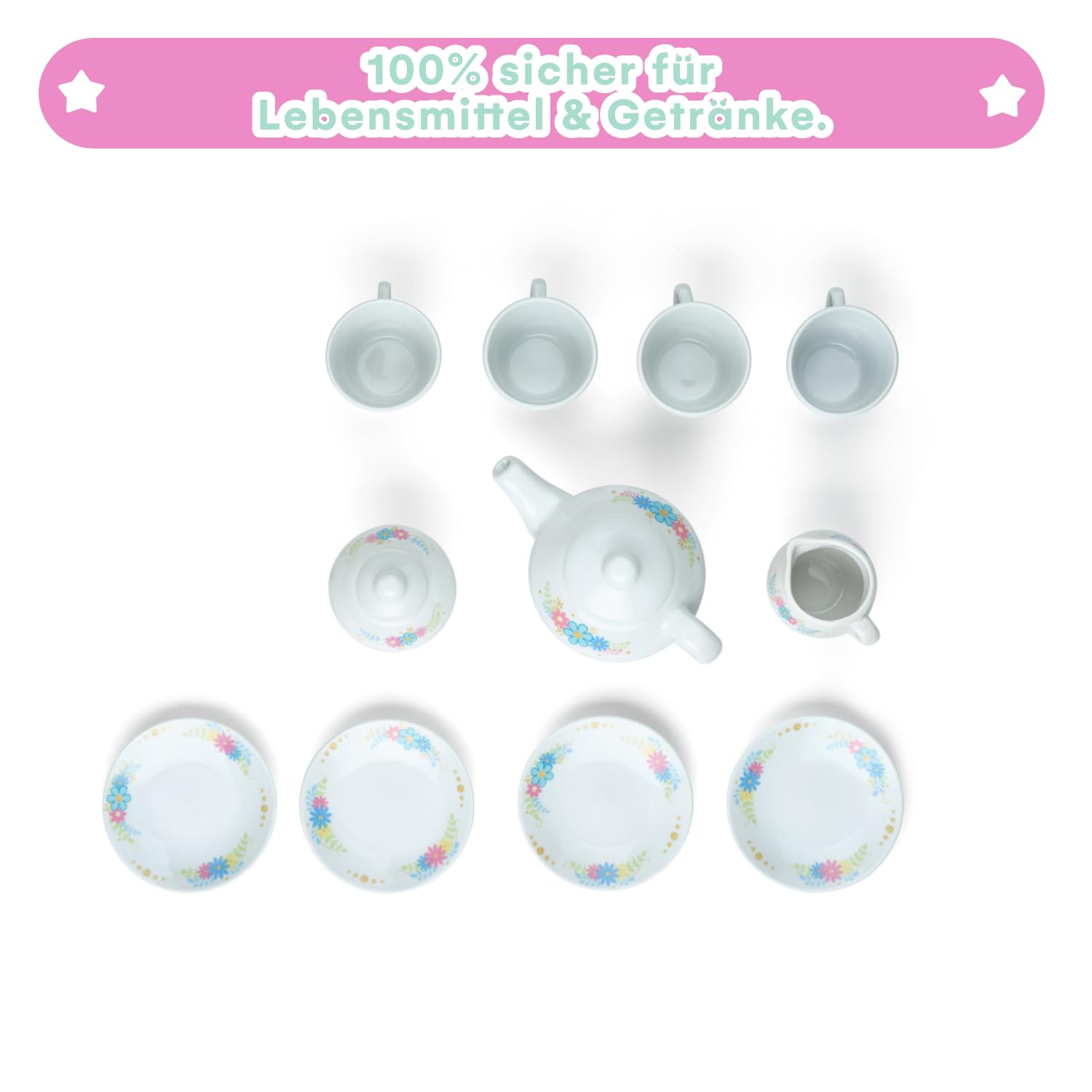 Jewelkeeper Tea Sets Porcelain Teeservice Einhorn 13-teilig Porzellan