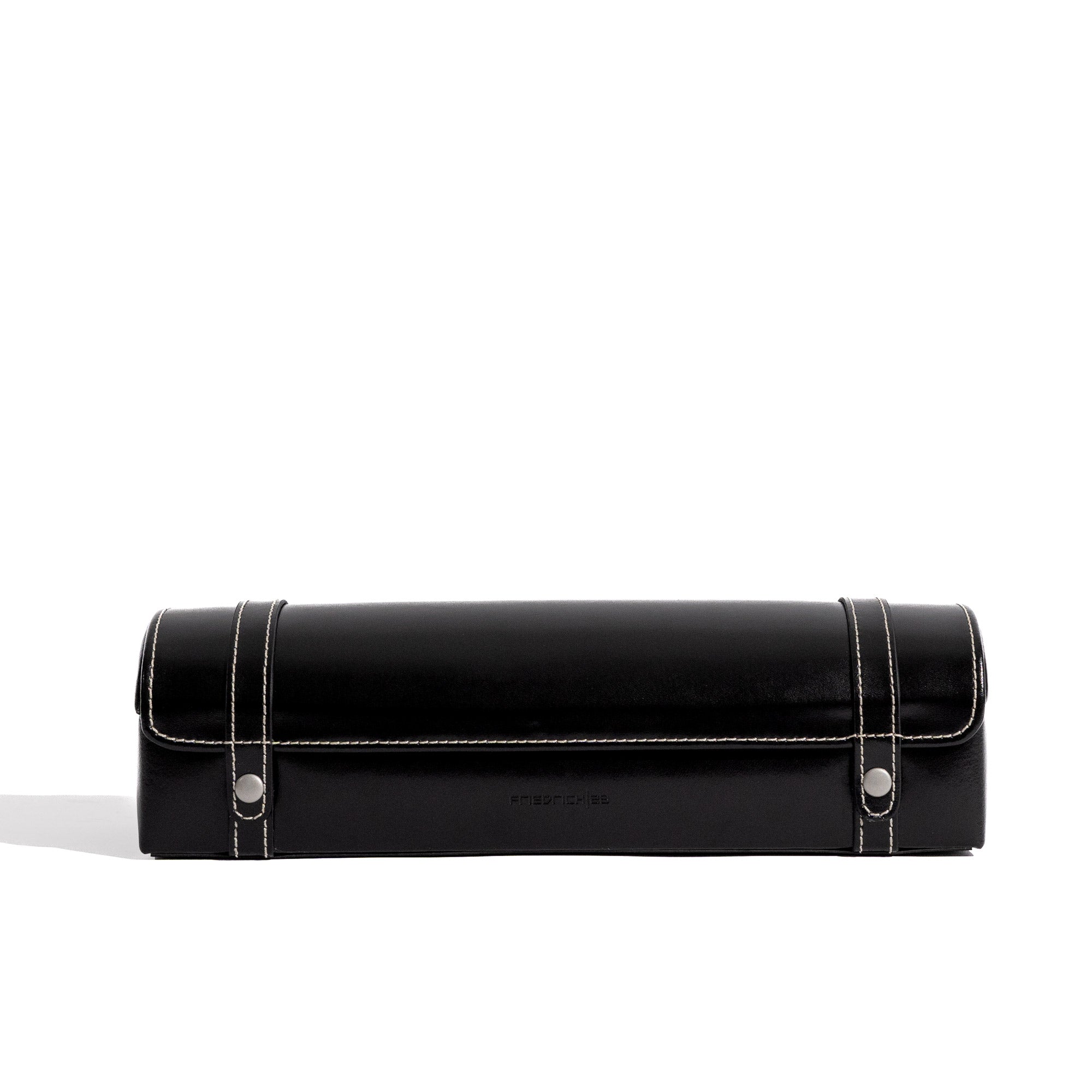 Friedrich 23 London Uhrenbox Leder Schwarz für 5 Uhren