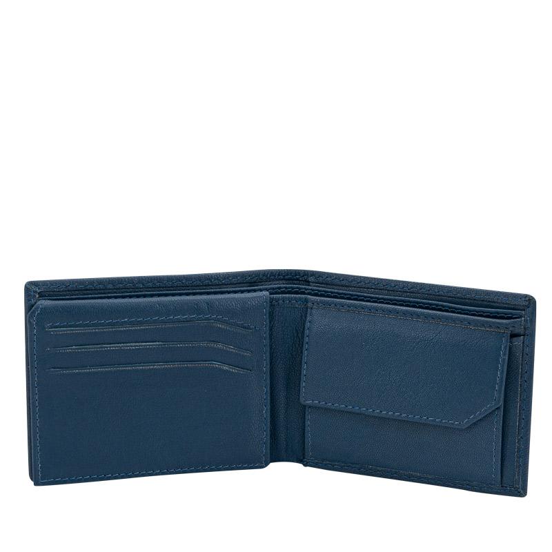 Friedrich 23 Redford Mini Geldbörse Leder RFID Blau