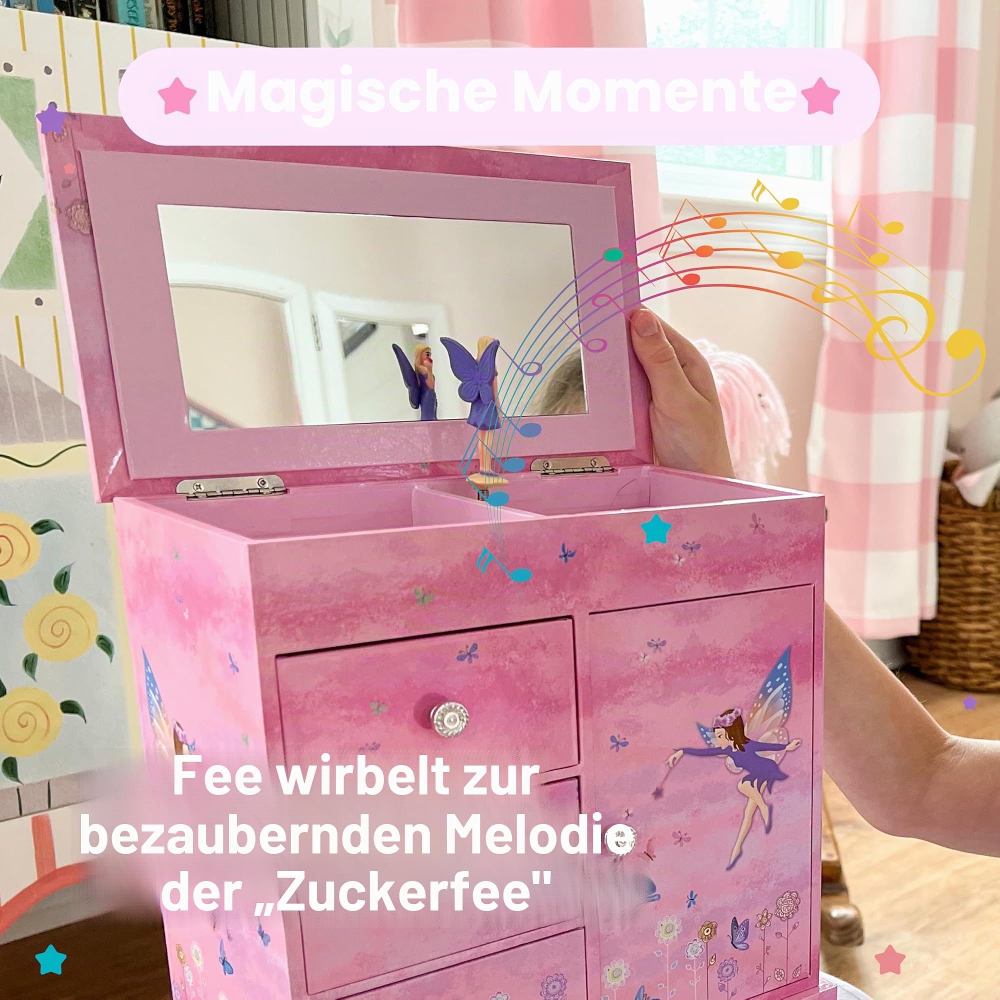 Jewelkeeper Fairytale Princess Schmuckkästchen 3 Schubladen