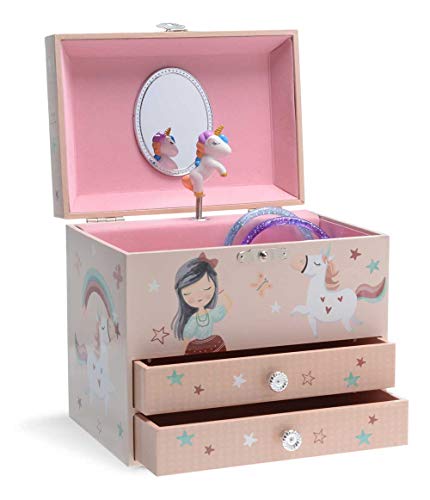 Jewelkeeper Unicorn Schmuckschatulle Einhorn 2 Schubladen Melodie