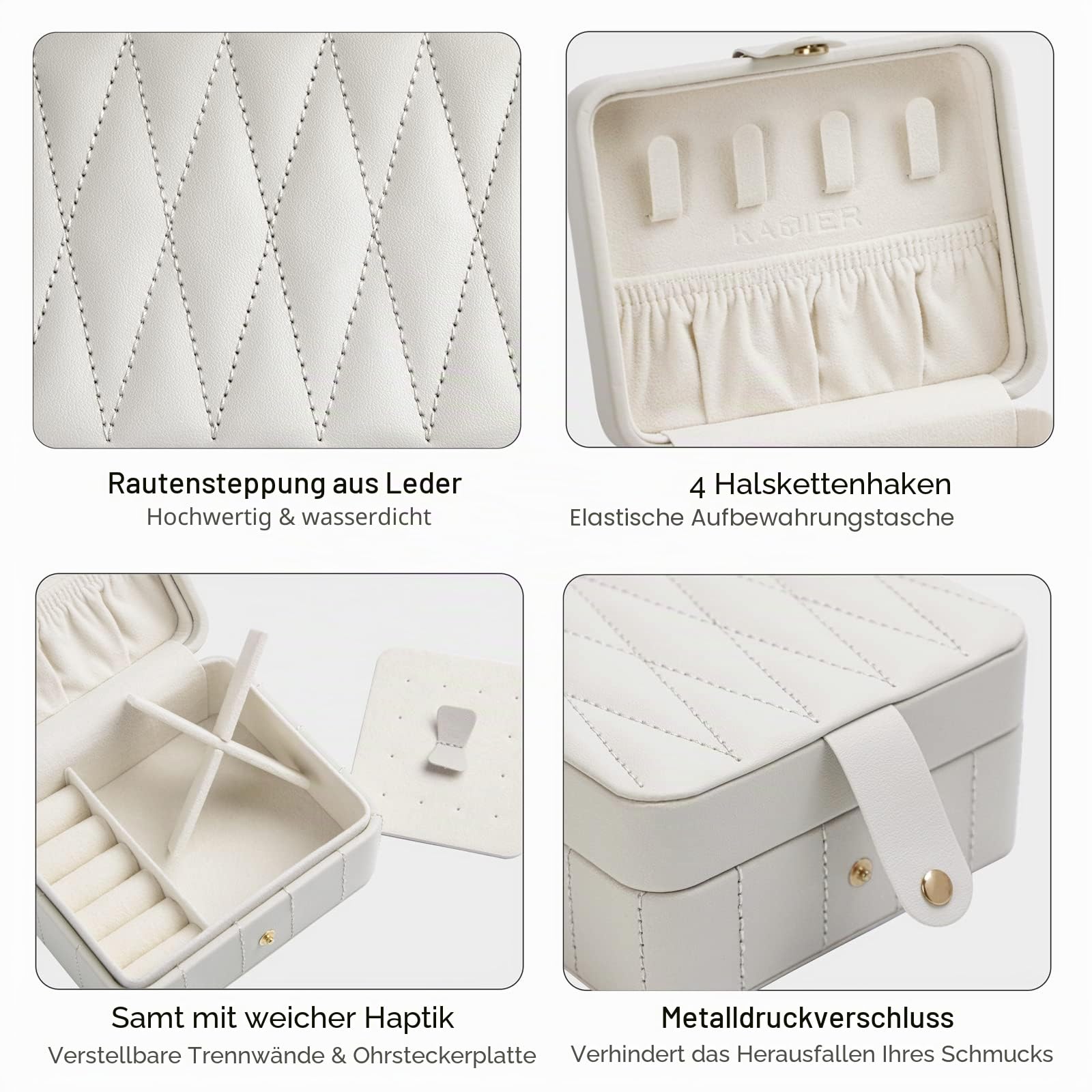 KAMIER Mini Jewelry Boxes Schmuckkästchen Grau Diamant