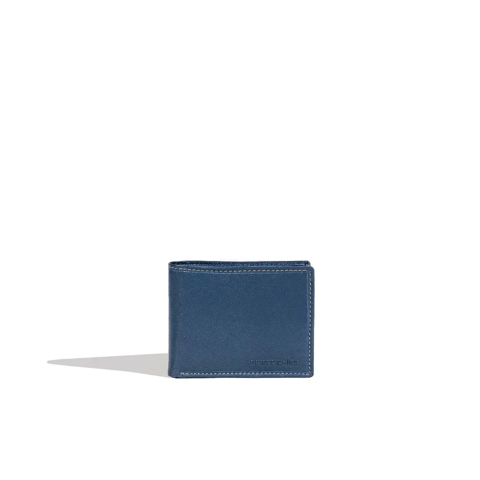 Friedrich 23 Redford Mini Geldbörse Blau Leder RFID