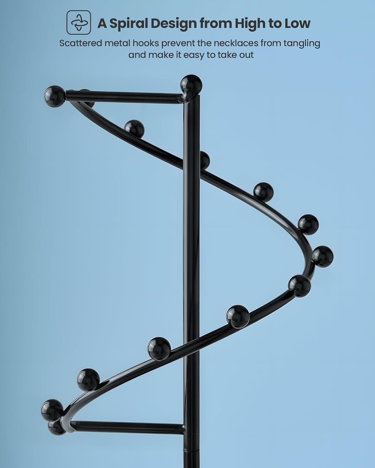Lolalet Jewelry Stand Helix Kettenständer Schwarz Metall