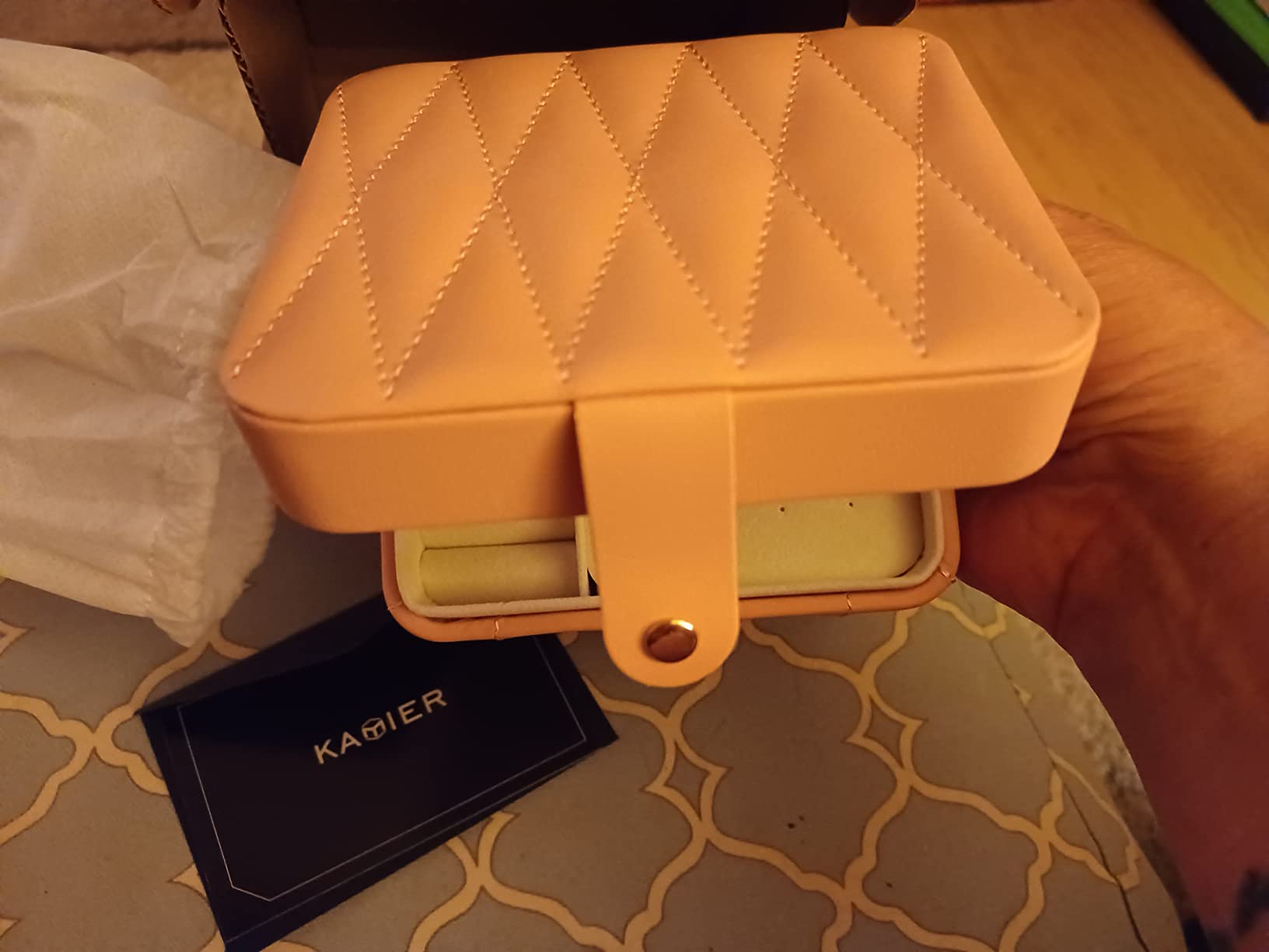 KAMIER Mini Jewelry Boxes Schmuckkästchen Rosa mit Spiegel