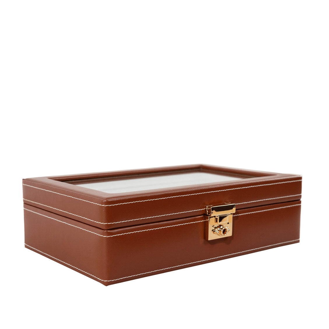 Friedrich 23 Cordoba Uhrenbox Leder 10 Uhren Braun Glas