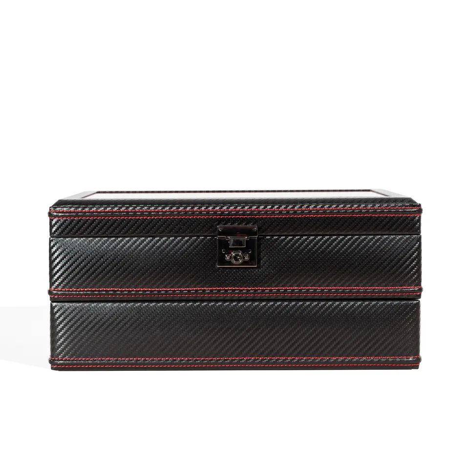 Friedrich 23 Carbon Uhrenbox 20 Uhren Schwarz erweiterbar