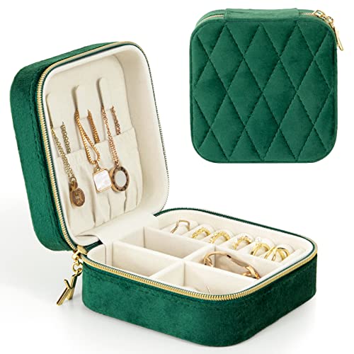 KAMIER Mini Jewelry Boxes Schmuckkästchen Samt Reise 10 cm