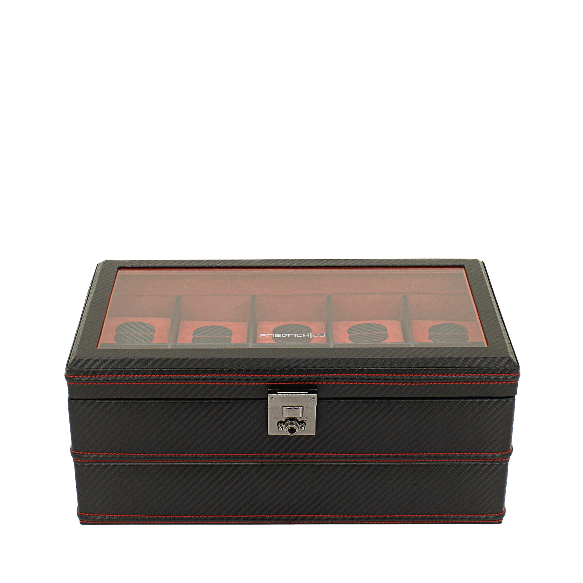 Friedrich 23 Carbon Uhrenbox 20 Uhren Schwarz erweiterbar