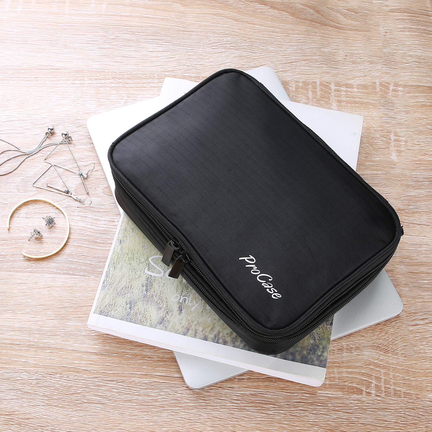 Lolalet Jewelry Box Schmucktasche mit Griff gepolstert Reise