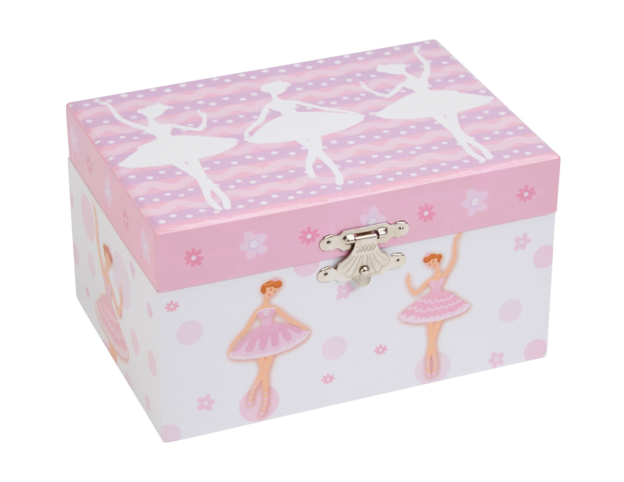 Jewelkeeper Ballerina Schmuckkästchen rosa-weiß mit Musik