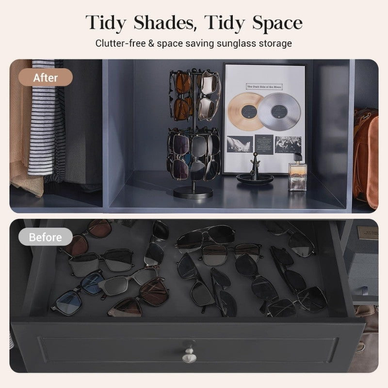Lolalet Sunglass Box Brillenbox Ständer Schwarz 18 Fächer