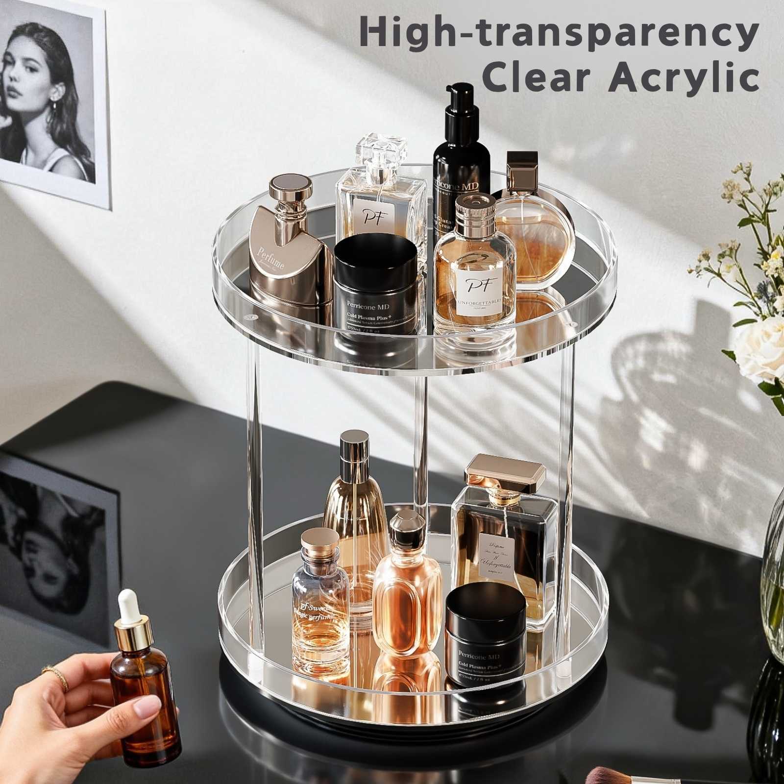 Lolalet 2 Tiers 360 Degree Rotating Makeup Organizer Schmuckständer Medium