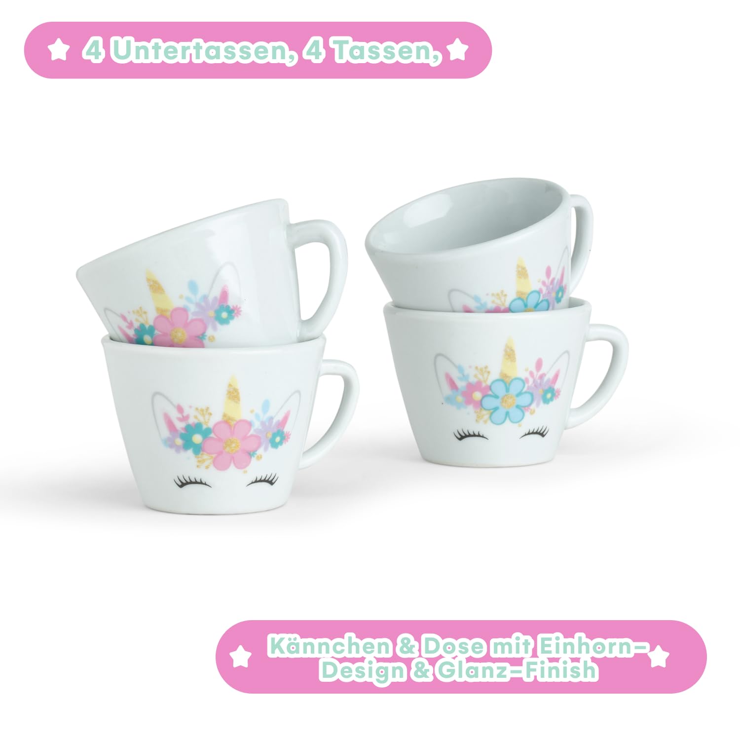 Jewelkeeper Tea Sets Porcelain Teeservice Einhorn 13-teilig Porzellan