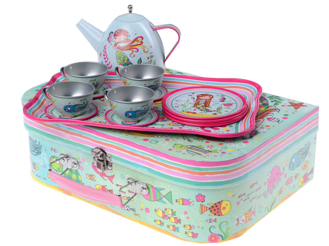 Jewelkeeper Tea Sets Tin Teeservice Meerjungfrau 15-teilig Zinn
