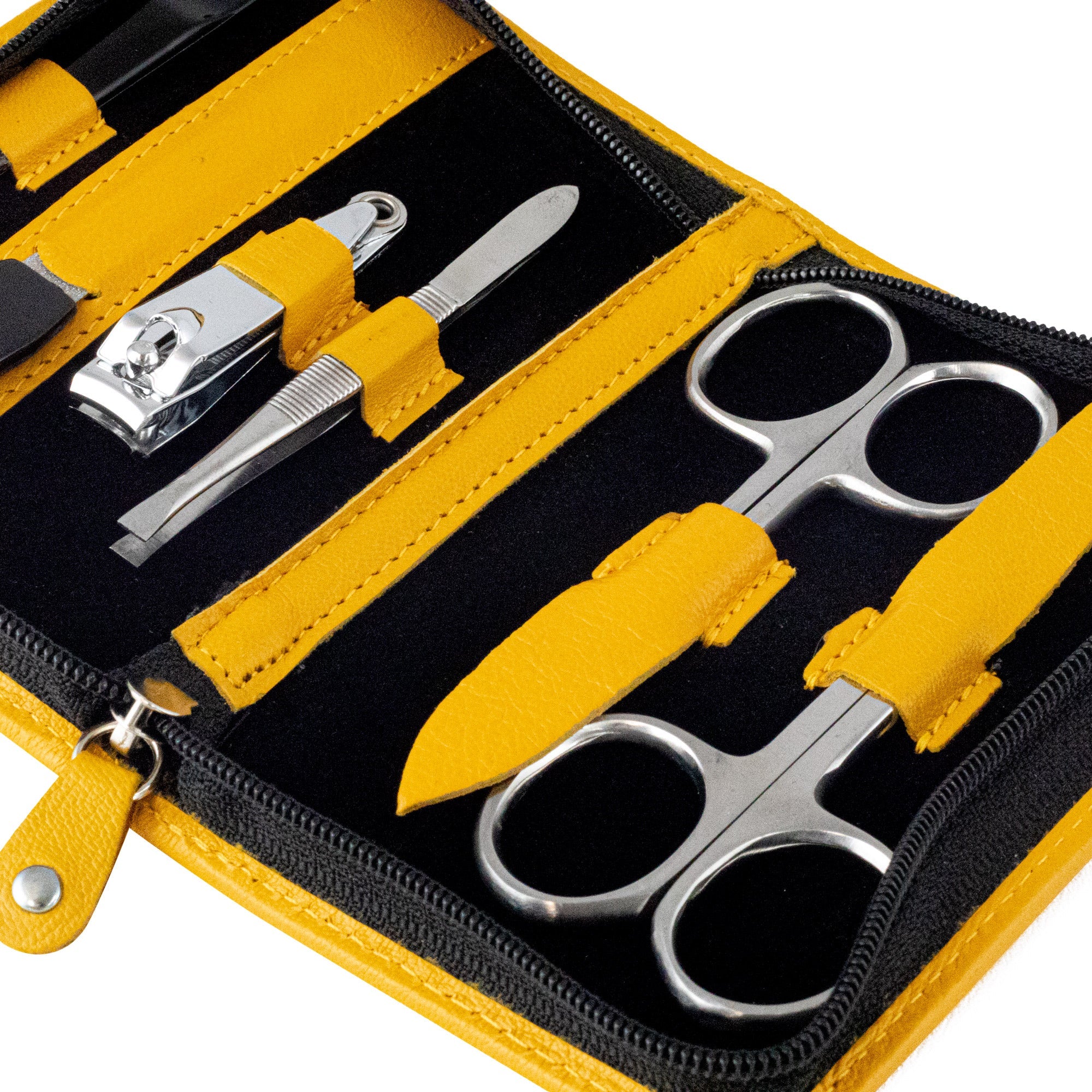 Friedrich 23 Sienna Maniküre-Set Leder Gelb 6-tlg. Scheren