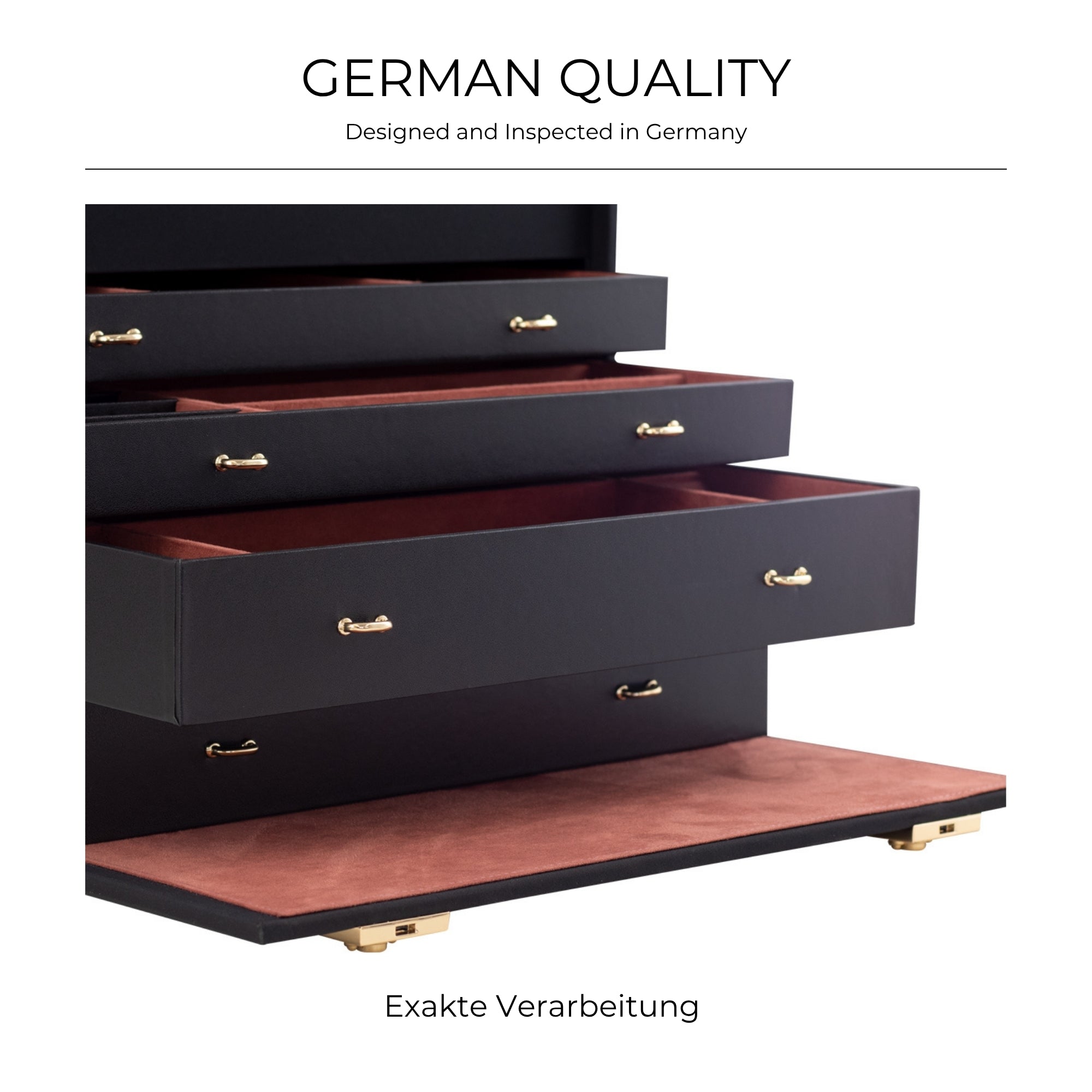 Friedrich 23 Copenhagen XXL Schmuckkasten Mikrofaser Schwarz