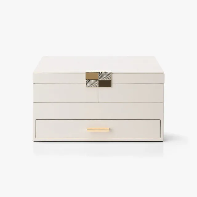 VLANDO Quiet Luxe 3-stöckiges Schmuckkästchen Kunstleder