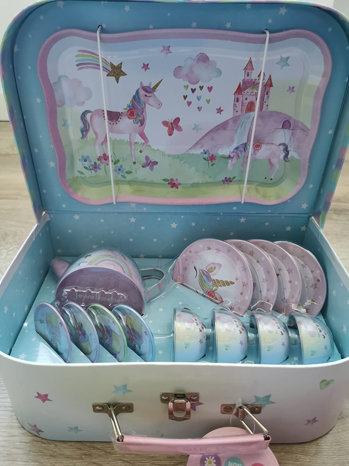 Jewelkeeper Tea Sets Teeservice Zinn 15-teilig Einhorn Party