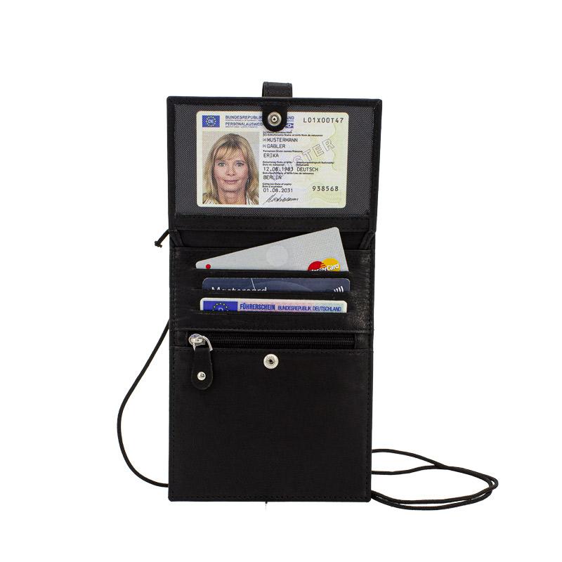 Friedrich 23 Cloe Brustbeutel Leder Schwarz RFID