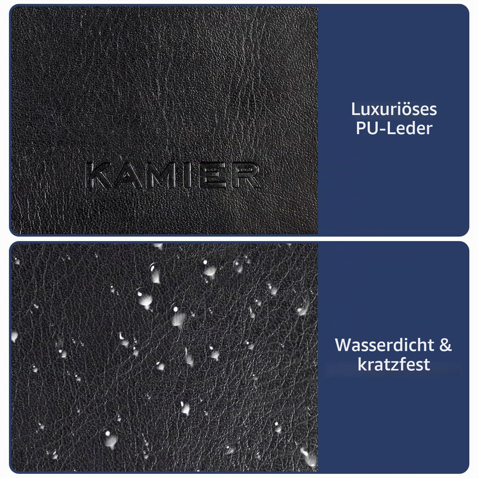 KAMIER Watch Boxes Uhrenbox 2 Uhren Schwarz PU-Leder Schloss