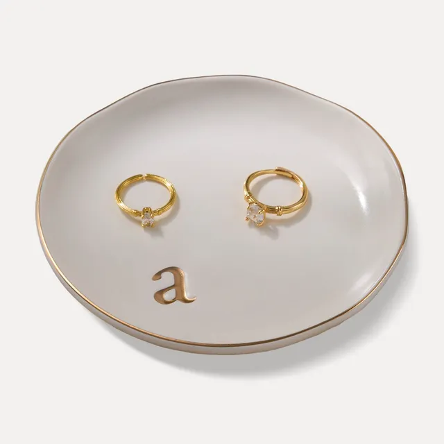 Lolalet Jewelry Tray Schmuckschale Keramik Buchstabe A