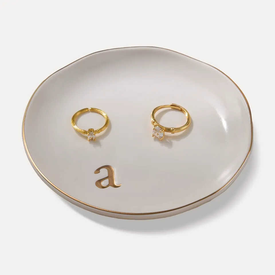 Lolalet Jewelry Tray Schmuckschale Keramik Buchstabe A