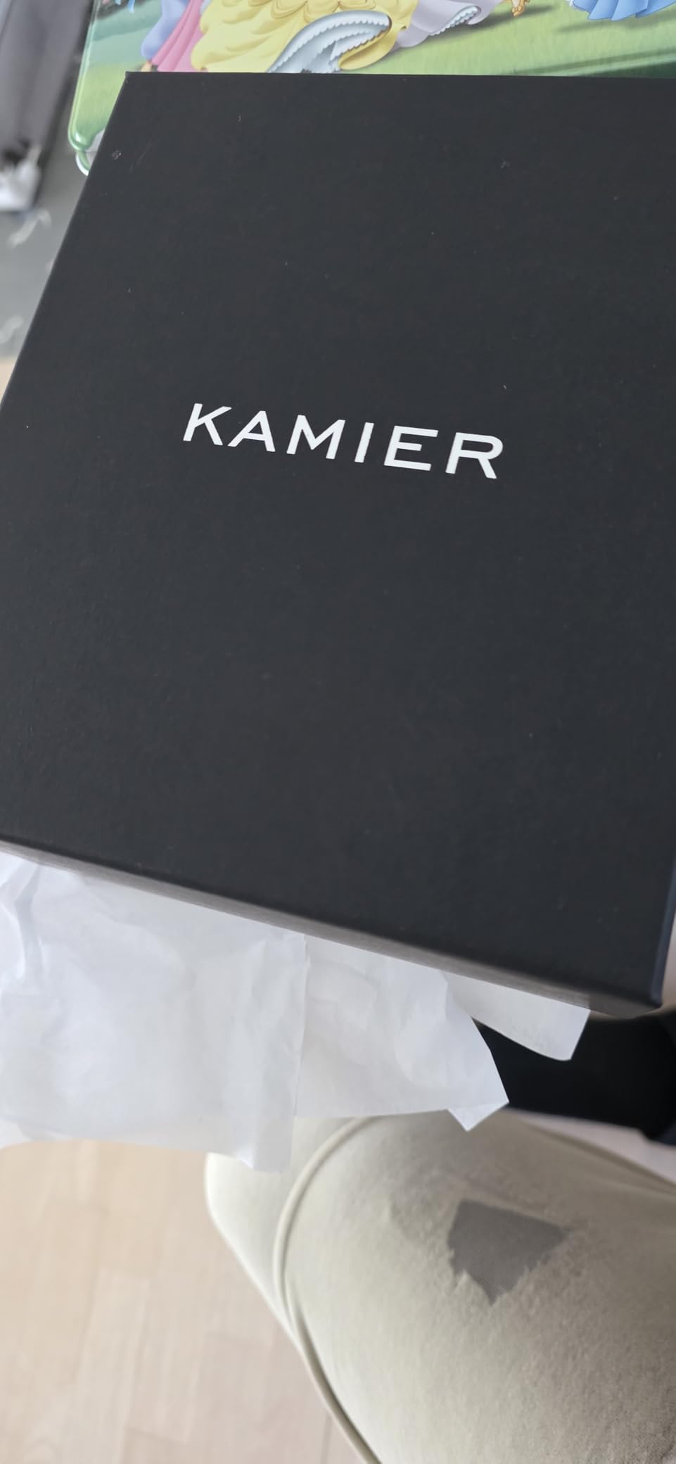 KAMIER Watch Boxes Uhrenbox 4 Uhren Zahlenschloss Leder