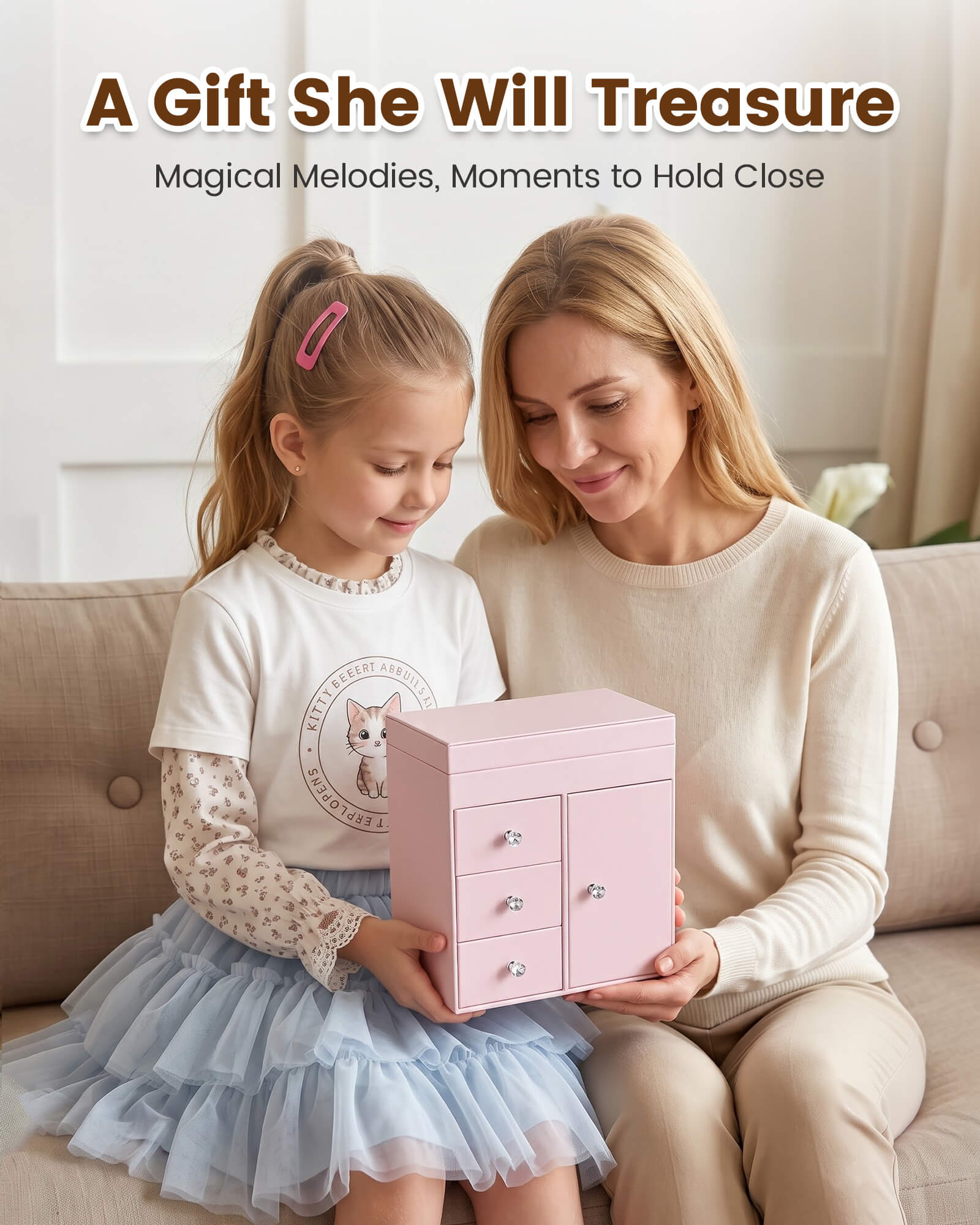 Lolalet Jewelry Box Kids Musical Schmuckkästchen Pink Ballerina