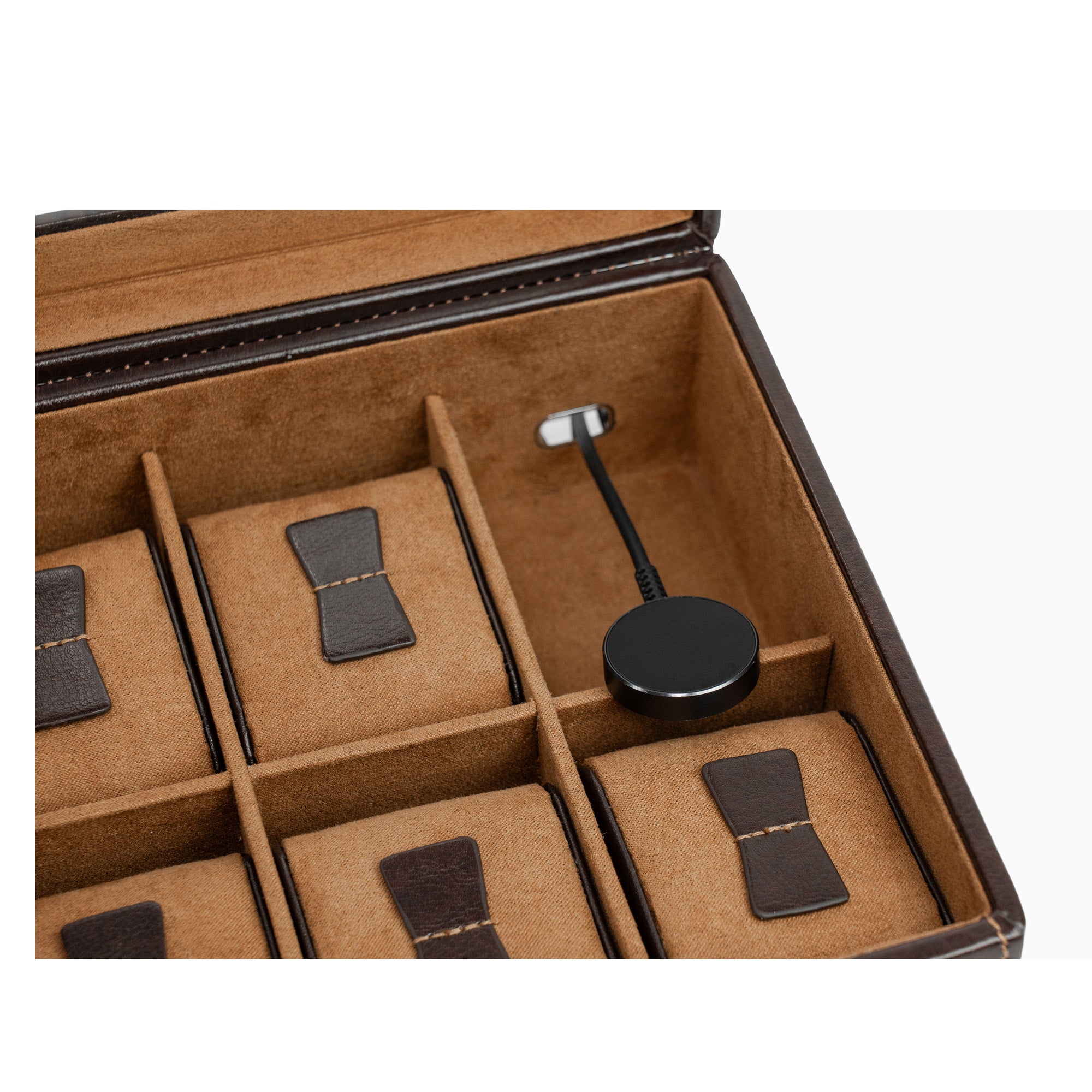 Friedrich 23 Bond Uhrenbox für 4 Uhren Glasdeckel Braun