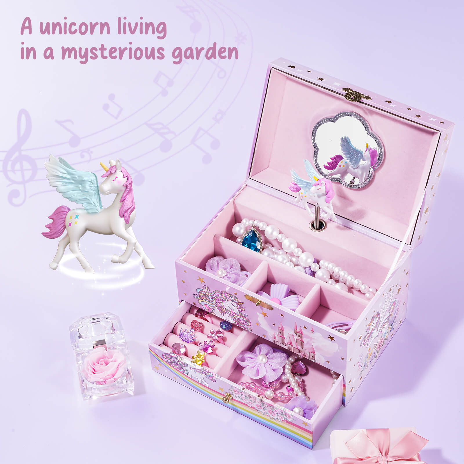Lolalet Jewelry Box Einhorn Musik Schmuckkästchen Sunshine Melodie