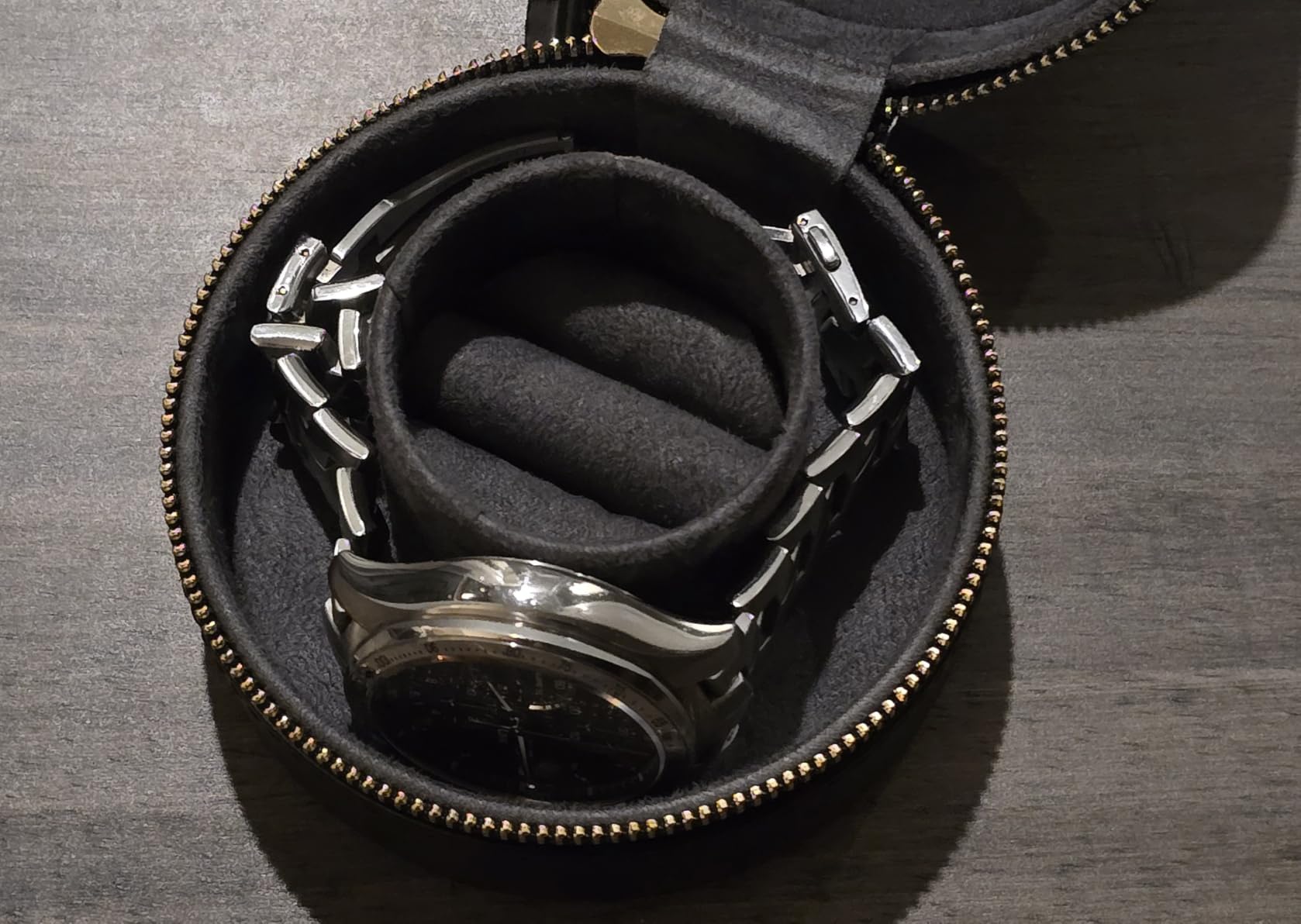 KAMIER Watch Boxes Reise Uhrenbox Schwarz 1 Uhr Ringfach
