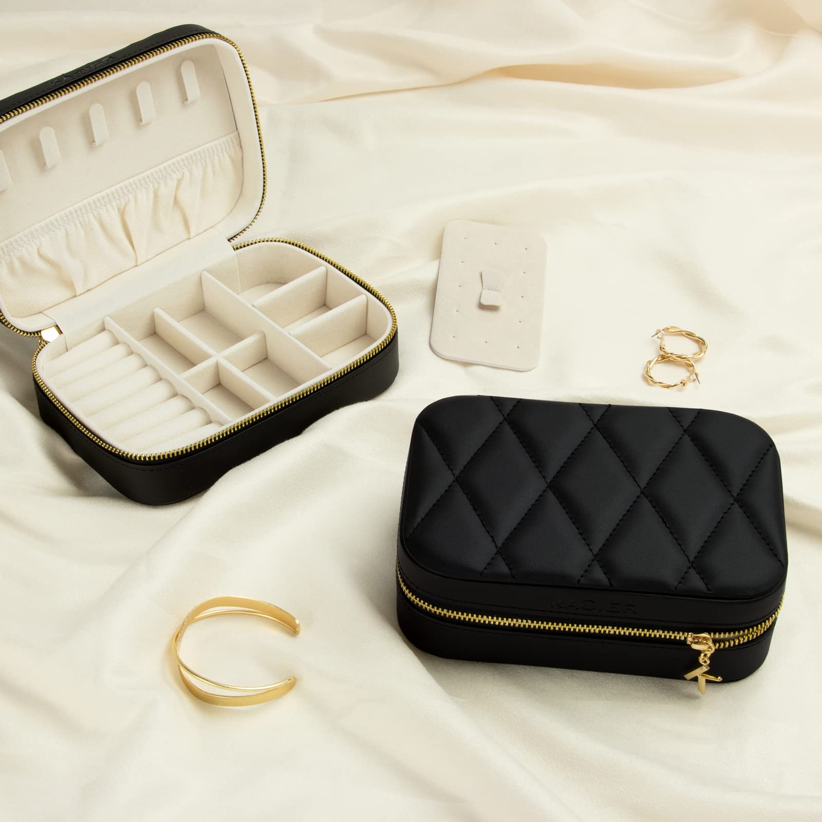 KAMIER Mini Schmuckbox Reise 2 Ebenen Handtasche