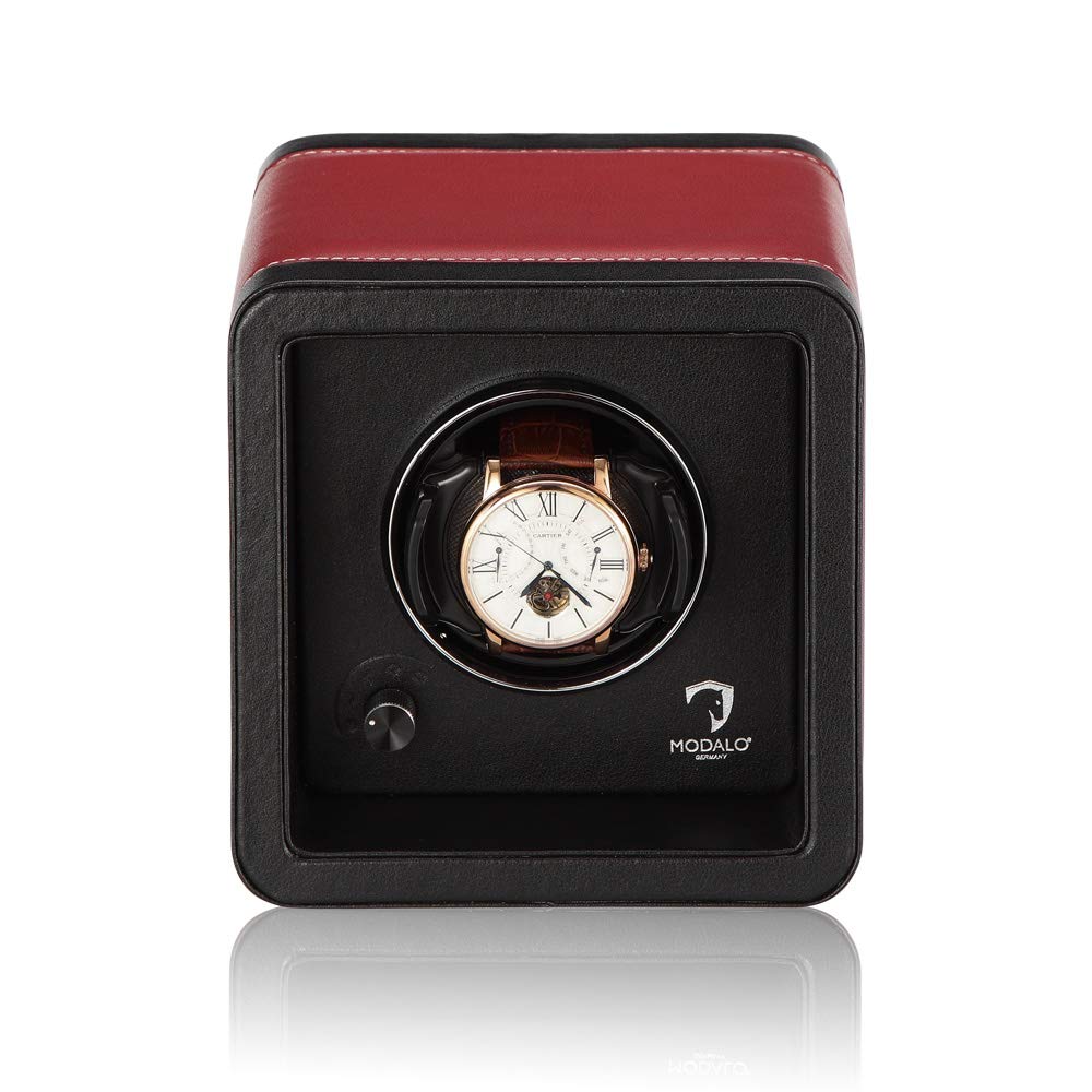 MODALO Saturn MV4 Uhrenbeweger 1 Uhr rotes Leder