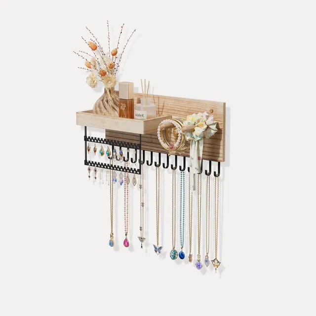 Lolalet Wall Mount Schmuck Organizer Wand Weiß Haken