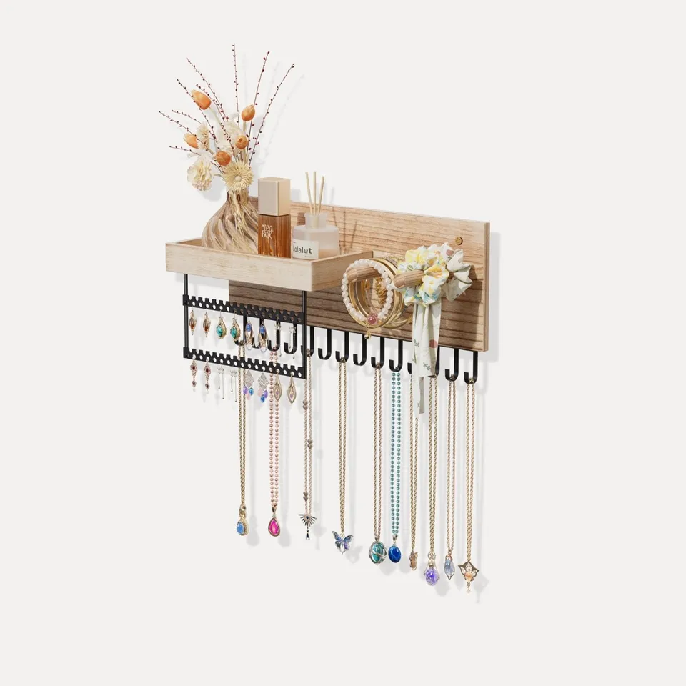 Lolalet Wall Mount Schmuck Organizer Wand Weiß Haken