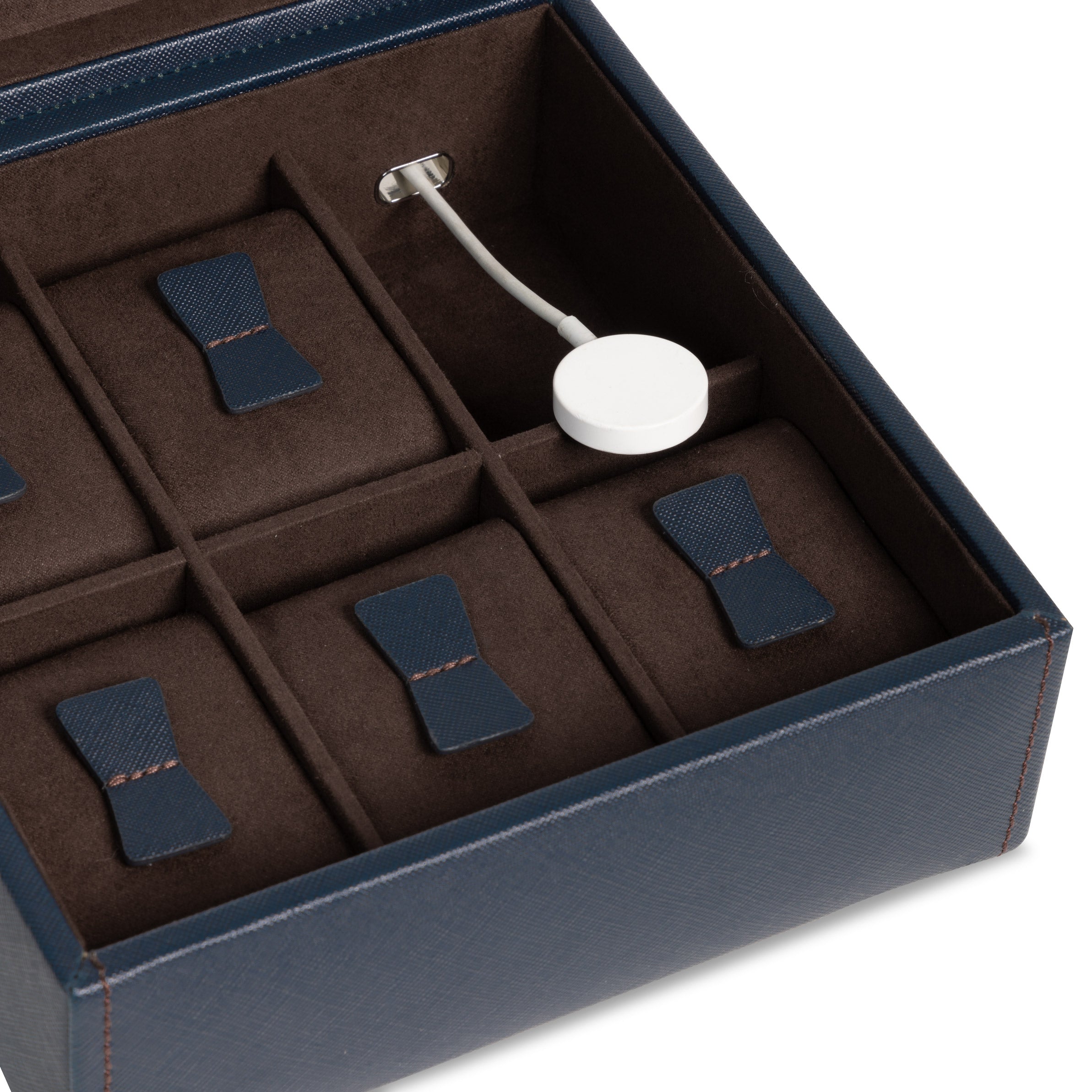 Friedrich 23 Bond Cross Grain Uhrenbox 6 Uhren Dunkelblau