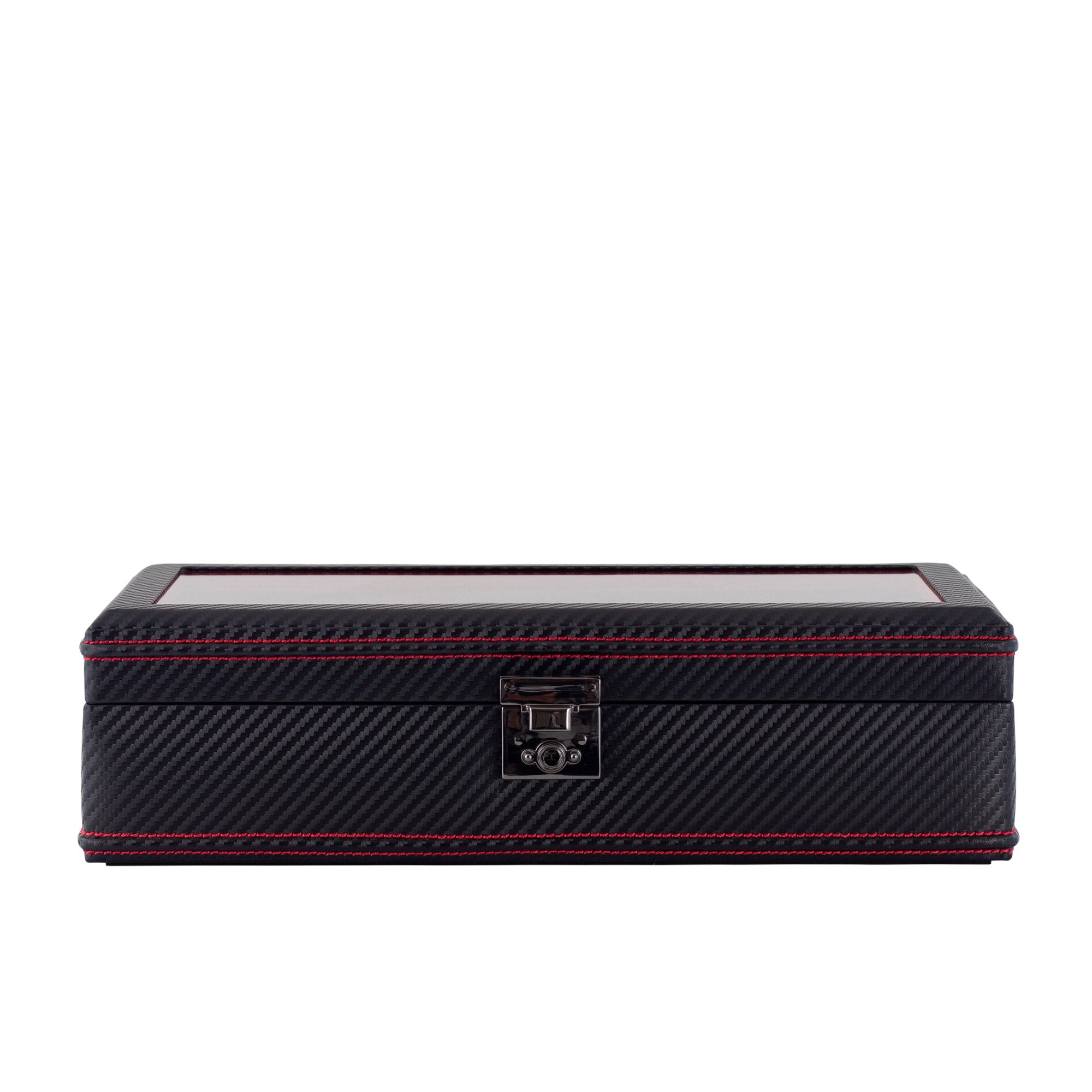 Friedrich 23 Carbon Uhrenbox 10 Uhren XXL Glasdeckel Schwarz