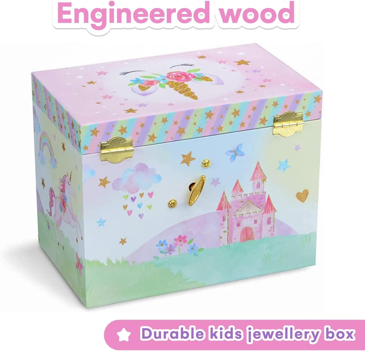 Jewelkeeper Unicorn Schmuckkästchen Glitzer Regenbogeneinhorn Spieluhr