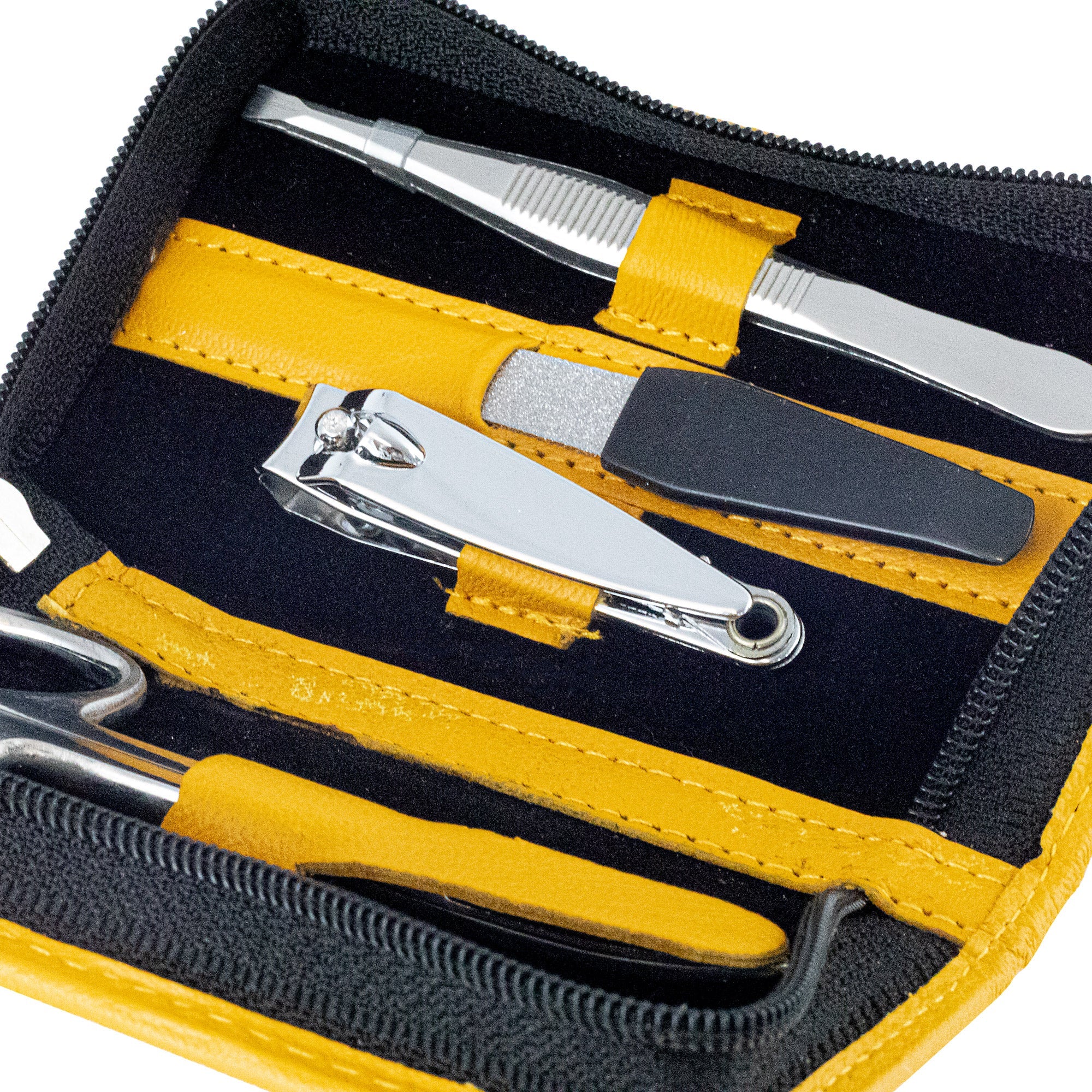Friedrich 23 Sienna Maniküre-Set Echtleder Schwarz 4-teilig