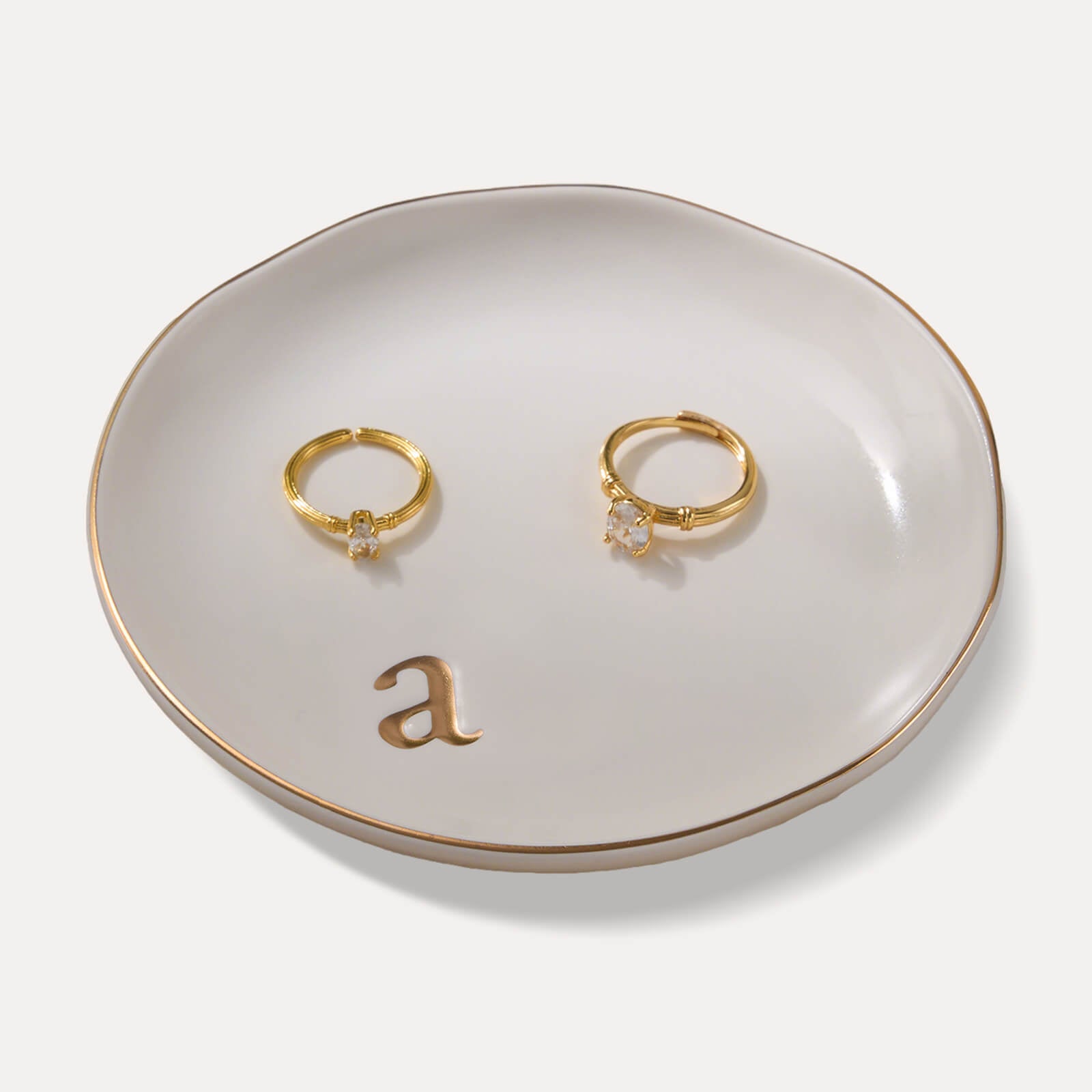 Lolalet Jewelry Tray Schmuckschale Keramik Buchstabe A